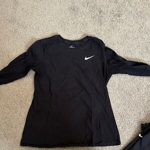 Nike Kids Long Sleeve Black Tee